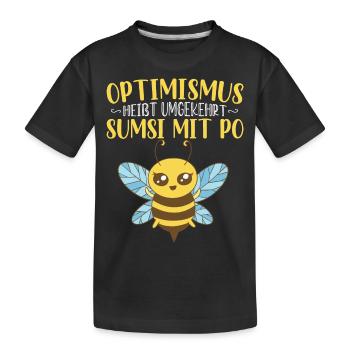 Optimismus Sumsi mit Po - Kinder Premium Bio T-Shirt - Schwarz - Vorne