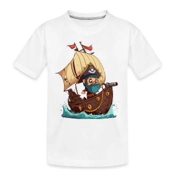 Niedliche und süße Piraten Illustration - Kinder Premium Bio T-Shirt - Weiß - Vorne
