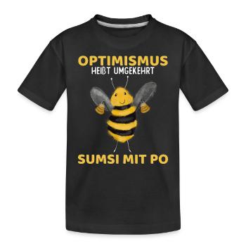 Optimismus Sumsi mit Po - Kinder Premium Bio T-Shirt - Schwarz - Vorne
