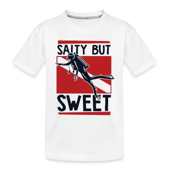 Salty But Sweet Diving Mask Diving Fins - Kids' Premium Organic T-Shirt - white - Front