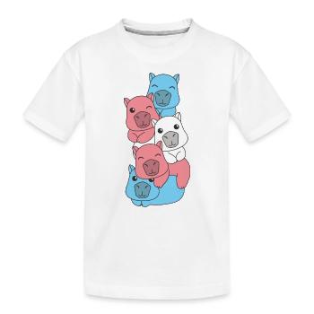 Transgender Flag Pride LGBTQ Mignon Capybara Stack - T-shirt bio Premium Enfant - blanc - Devant