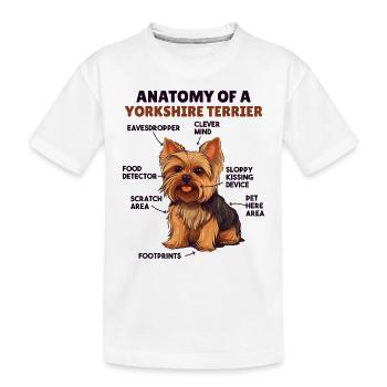 Explication du chien Anatomie d’un Yorkshire Terrier - T-shirt bio Premium Enfant - blanc - Devant