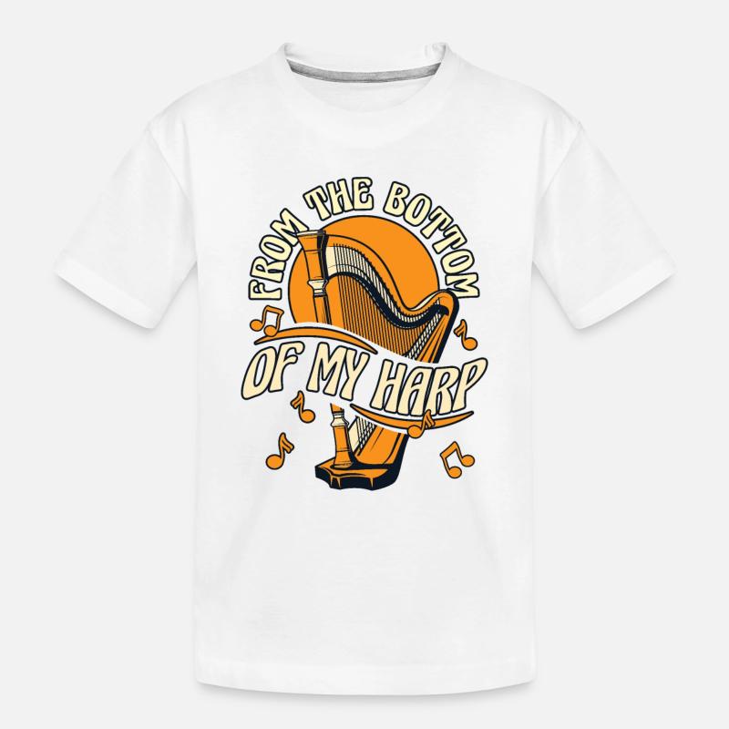 Du bas de ma harpe Harpe Harpe musicale Harpe - T-shirt bio Premium Enfant - blanc