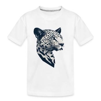 Einfaches Design Lephard-Kopf - Kinder Premium Bio T-Shirt - Weiß - Vorne