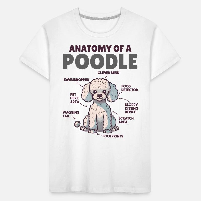 Explication du chien Anatomie d’un caniche T-shirt bio Premium Enfant