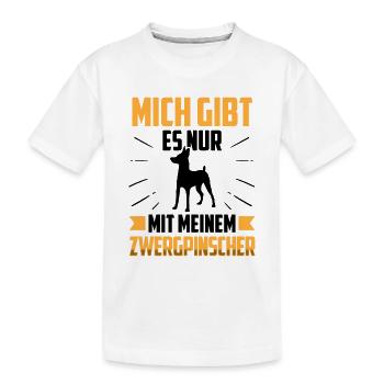 Nur mit meinem Zwergpinscher Pinscher - Kinder Premium Bio T-Shirt - Weiß - Vorne