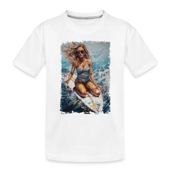 Surfing Beauty - Vintage Comic Design - T-shirt bio Premium Enfant - blanc - Devant