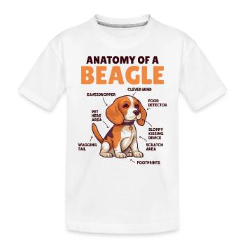 Explication du chien Anatomie d’un beagle - T-shirt bio Premium Enfant - blanc - Devant