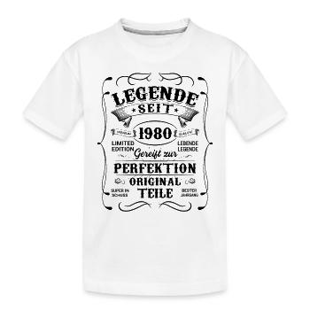 1980 - Kinder Premium Bio T-Shirt - Weiß - Vorne