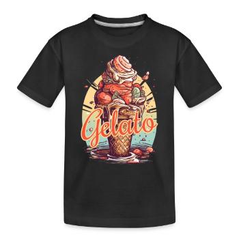 Gelato Eis Eiscreme Eisdiele - Kinder Premium Bio T-Shirt - Schwarz - Vorne