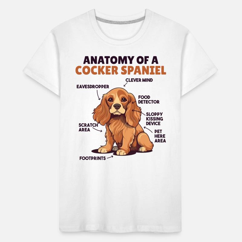 Explication du chien Anatomie d’un cocker Spaniel T-shirt bio Premium Enfant