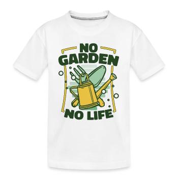 No Garden No Life Horticultural Allotment Garden - Kids' Premium Organic T-Shirt - white - Front