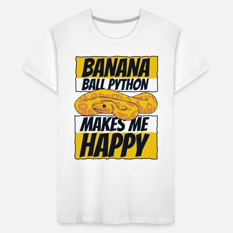 Makes Me Happy Snake Python Banana Ball Python Kids' Premium Organic T-Shirt