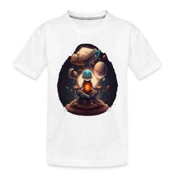 de Bouddha extraterrestre Méditation de yoga Galaxy - T-shirt bio Premium Enfant - blanc - Devant