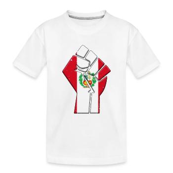 Peru Flagge Peruanischer Landstolz Einheimische Familie - Kinder Premium Bio T-Shirt - Weiß - Vorne