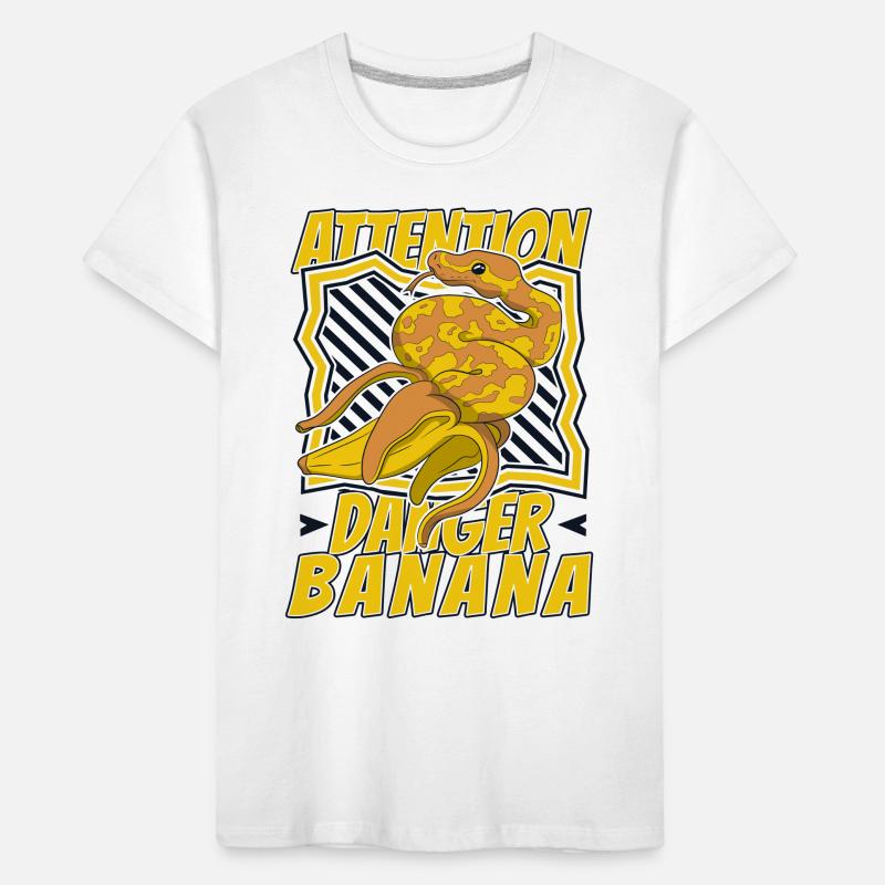 Attention Danger Banane Python Serpent Banane T-shirt bio Premium Enfant