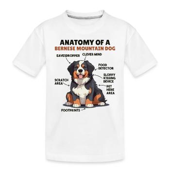 Explication du chien Anatomie d’un bouvier bernois - T-shirt bio Premium Enfant - blanc - Devant