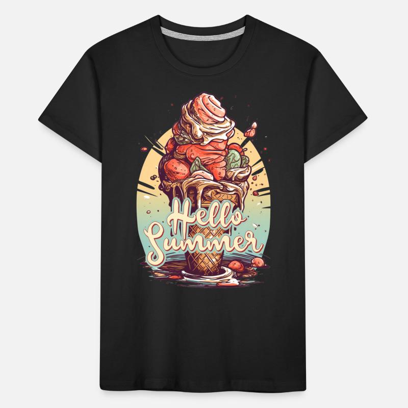 Hello Summer Eis Eiscreme Eisdiele Kinder Premium Bio T-Shirt