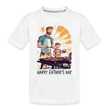 Father and Son Crickets Father's Day Gift - Kids' Premium Organic T-Shirt - white - Front