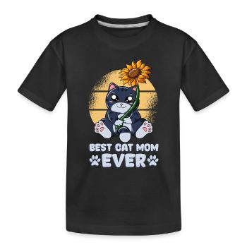Best Cat Mom Ever - Kids' Premium Organic T-Shirt - black - Front