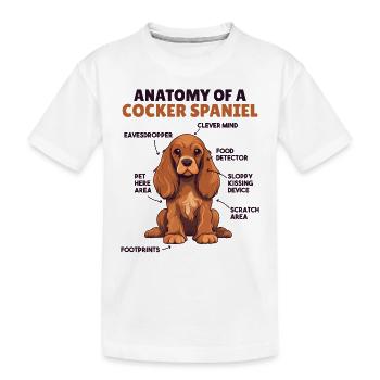 Dog Explanation Anatomy of a Cocker Spaniel - Kids' Premium Organic T-Shirt - white - Front
