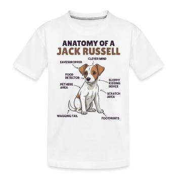 Explication du chien Anatomie d’un Jack Russell - T-shirt bio Premium Enfant - blanc - Devant