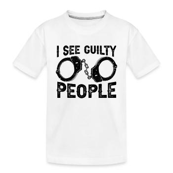 Je vois des personnes coupables Agents correctionnels de probation - T-shirt bio Premium Enfant - blanc - Devant