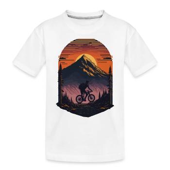 Retro bike in the mountains - Kids' Premium Organic T-Shirt - white - Front