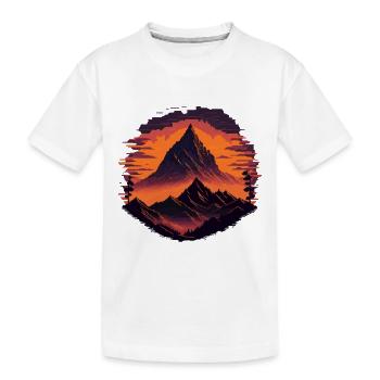 Retro Pixel Mountains - Kids' Premium Organic T-Shirt - white - Front