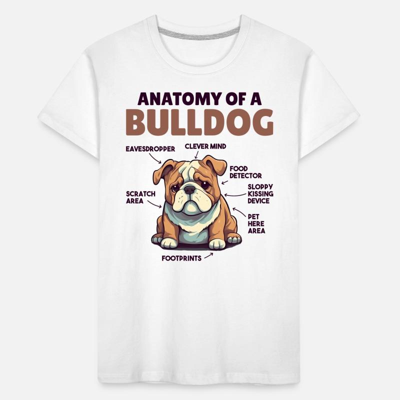 Explication du chien Anatomie d’un bouledogue T-shirt bio Premium Enfant