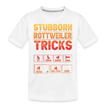 Astuces tenaces de Rottweiler - T-shirt bio Premium Enfant - blanc - Devant