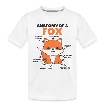 Cute Fox Explanation Anatomy of a Fox - Kids' Premium Organic T-Shirt - white - Front