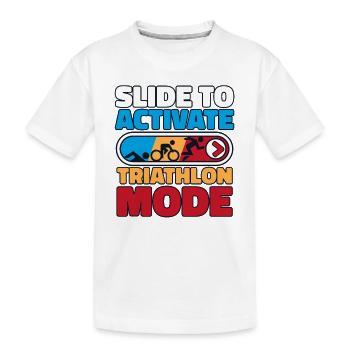 Slide To Activate Triathlon Mode Triathlet Profi - Kinder Premium Bio T-Shirt - Weiß - Vorne