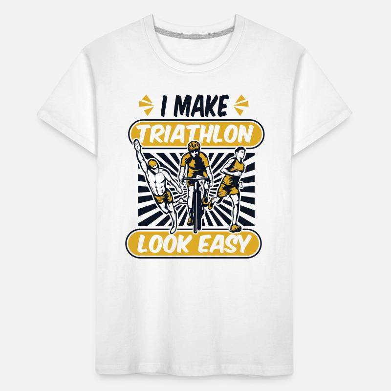 I Make Triathlon Look Easy Triathlete Training Kids' Premium Organic T-Shirt