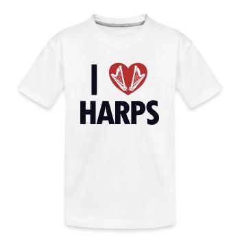 J’aime les harpes harpe de concert harpe harpe musicale harpe - T-shirt bio Premium Enfant - blanc - Devant