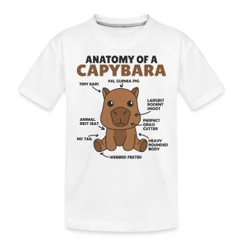 Explication du capybara doux Anatomie d’un capybara - T-shirt bio Premium Enfant - blanc - Devant