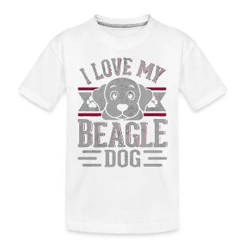 I love my beagle dog - Kinder Premium Bio T-Shirt - Weiß - Vorne