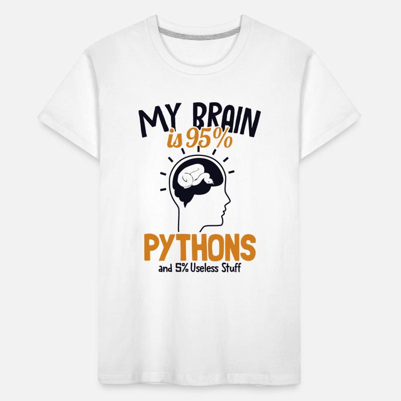 My Brain is 95% Pythons Python Snake Banana Kids' Premium Organic T-Shirt