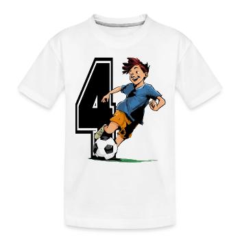 Football Anniversaire - 4 ans Garçon - 4. - T-shirt bio Premium Enfant - blanc - Devant