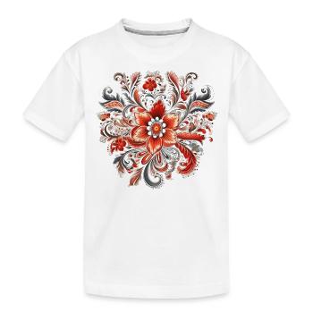 Florales Muster - indischer Stil - Kinder Premium Bio T-Shirt - Weiß - Vorne