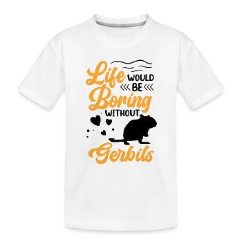 Alésage sans rongeur gerbille Gerbille - T-shirt bio Premium Enfant - blanc - Devant