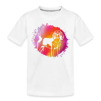 Beagle Hund - Kinder Premium Bio T-Shirt - Weiß - Vorne