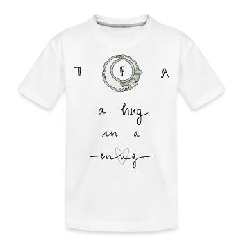 Tea a hug in a mug - Kinder Premium Bio T-Shirt - Weiß - Vorne