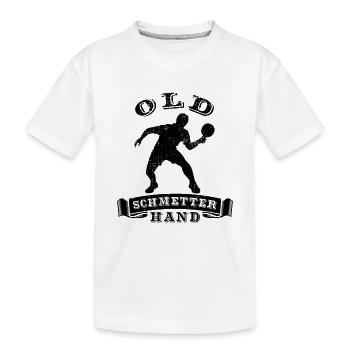 Old Schmetterhand Tischtennis Linkshänder - Kinder Premium Bio T-Shirt - Weiß - Vorne