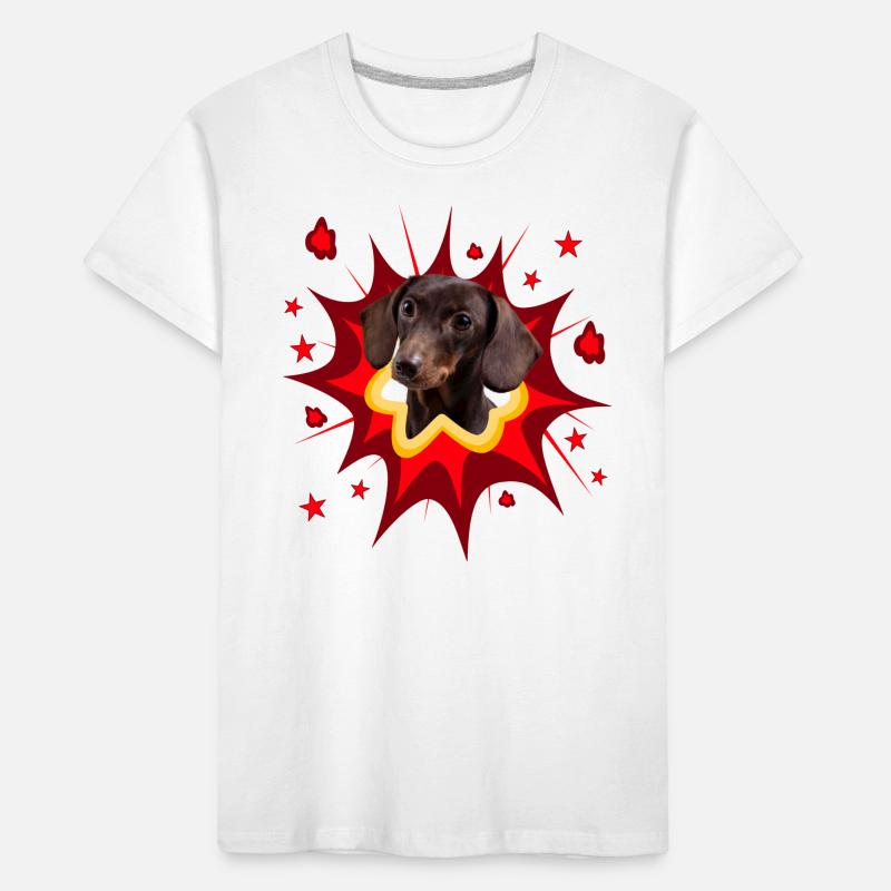 Conception de chien comique - Pow - Teckel T-shirt bio Premium Enfant