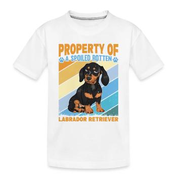 Propriété d’un Labrador Retriever pourri gâté - T-shirt bio Premium Enfant - blanc - Devant
