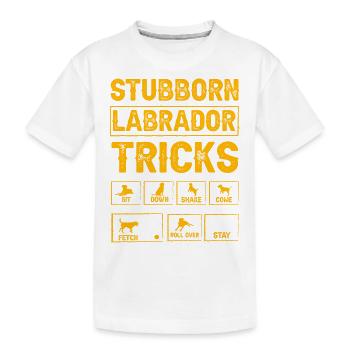 Astuces tenaces du labrador - T-shirt bio Premium Enfant - blanc - Devant