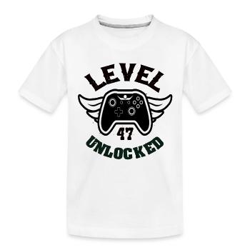 Level 47 Unlocked 47 Geburtstag - Kinder Premium Bio T-Shirt - Weiß - Vorne