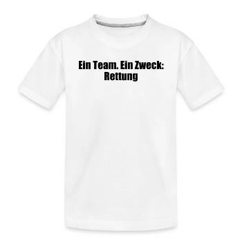 Feuerwehr - Ein Team. Ein Zweck: Rettung - Kinder Premium Bio T-Shirt - Weiß - Vorne