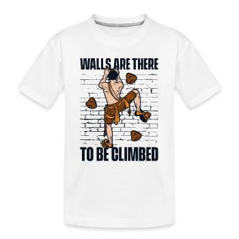 Walls Are There To Be Climbed Sport Climbing - Kids' Premium Organic T-Shirt - white - Front